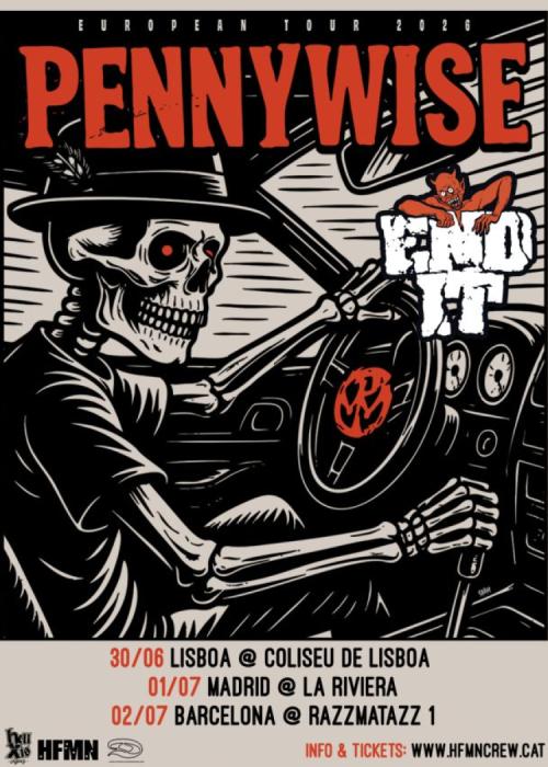 Cartel de Concierto de Pennywise en Barcelona