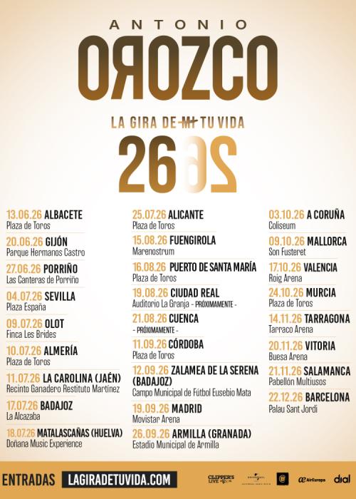 Cartel de Concierto de Antonio Orozco en Vitoria-Gasteiz