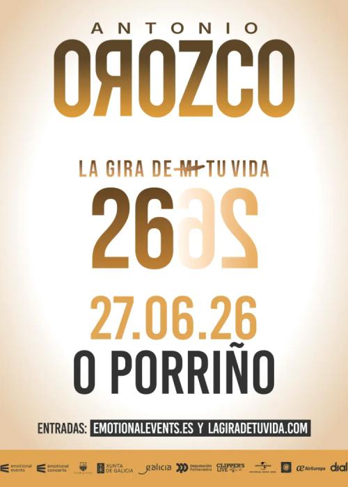 Cartel de Concierto de Antonio Orozco en O Porriño