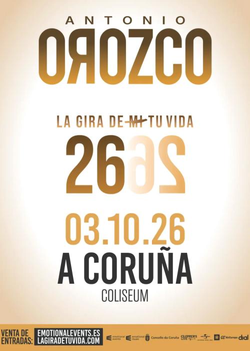 Cartel de Concierto de Antonio Orozco en A Coruña