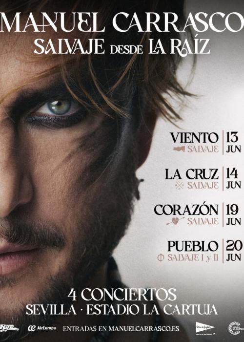 Cartel de Concierto de Manuel Carrasco en Sevilla (Corazón y Flecha)