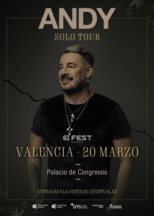 Cartel de Concierto de Andy en Valencia