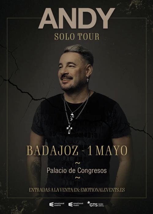 Cartel de Concierto de Andy en Badajoz