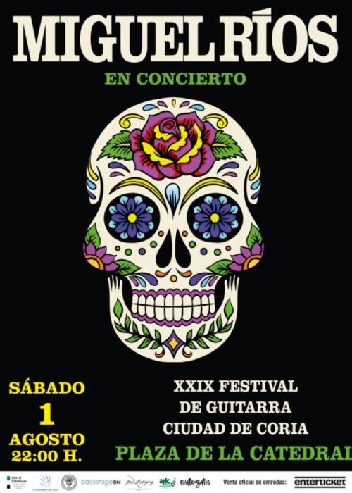 Cartel de Concierto de Miguel Ríos en Coria - Cáceres