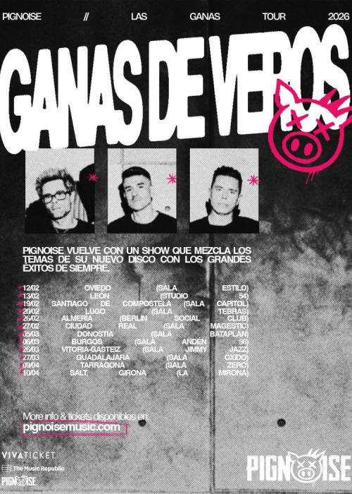 Cartel de Concierto de Pignoise en Santiago de Compostela