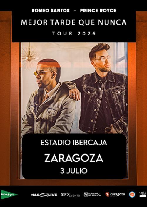 Cartel de Concierto de Romeo Santos + Prince Royce en Zaragoza