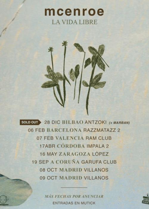 Cartel de Concierto de McEnroe en Zaragoza