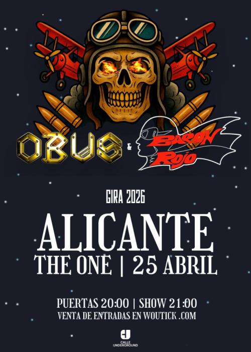 Cartel de Concierto de Barón Rojo + Obús en Alicante