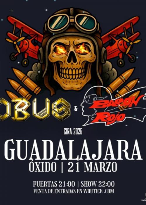 Cartel de Concierto de Barón Rojo + Obús en Guadalajara