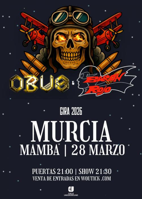Cartel de Concierto de Barón Rojo + Obús en Murcia
