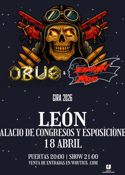 Cartel de Concierto de Barón Rojo + Obús en León
