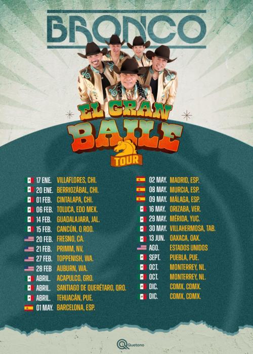 Cartel de Concierto de Bronco en Barcelona