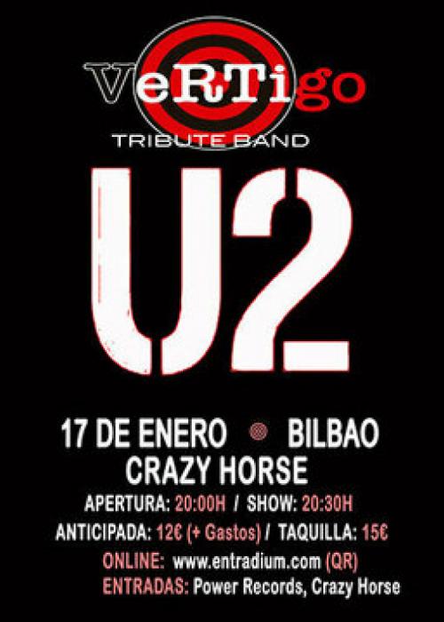 Cartel de Concierto de VÉRTIGO U2. Tribute Band en Bilbao