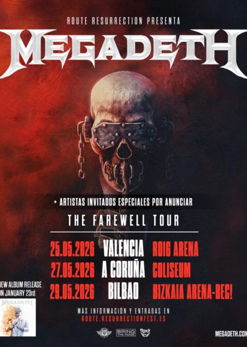 Cartel de Concierto de Megadeth en A Coruña