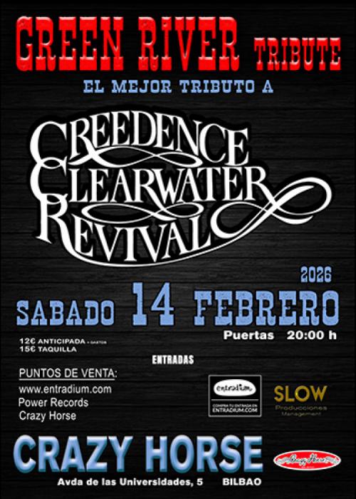 Cartel de Concierto de GREEN RIVER Tributo CREEDENCE CLEARWATER REVIVAL en Bilbao