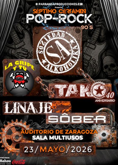 Cartel de Soziedad Alkoholika + Sôber + Tako + La Gripe y Tu + Linaje en Zaragoza