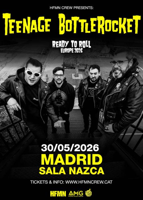 Cartel de Concierto de Teenage Bottlerocket en Madrid