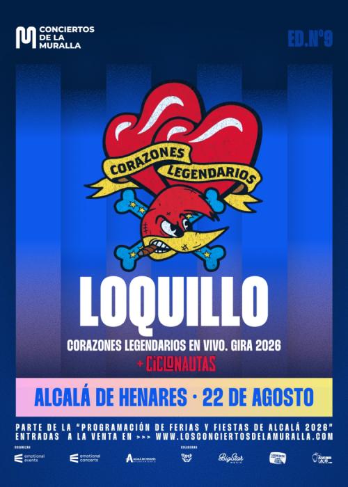 Cartel de Concierto de Loquillo + Ciclonautas en Alcalá de Henares