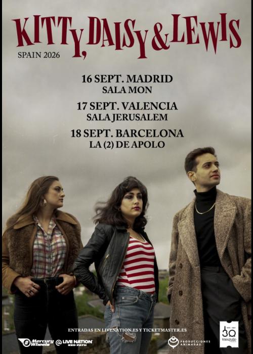 Cartel de Concierto de Kitty, Daisy & Lewis en Barcelona