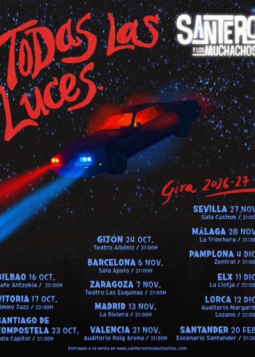 Cartel de Concierto de Santero y Los Muchachos en Santiago de Compostela