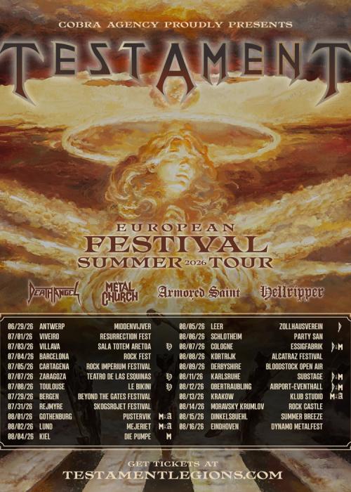 Cartel de Concierto de Testament + Hellripper en Zaragoza