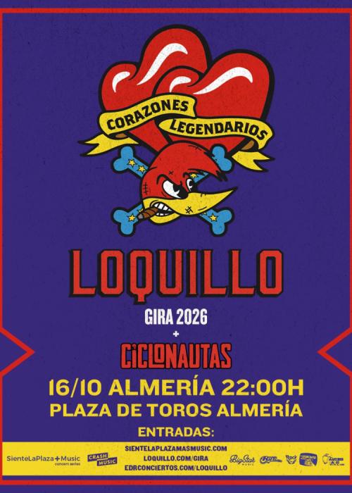 Cartel de Concierto de Loquillo + Ciclonautas en Almería