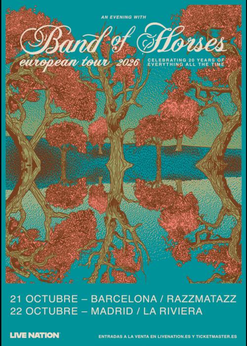 Cartel de Concierto de Band of Horses en Barcelona