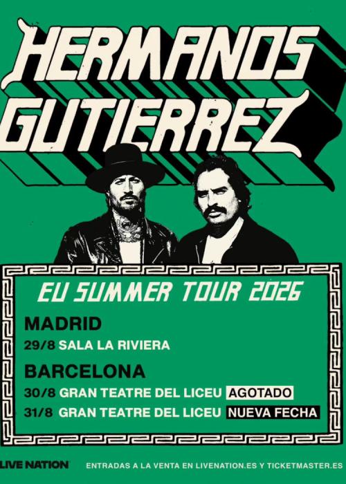 Cartel de Concierto de Hermanos Gutiérrez en Barcelona