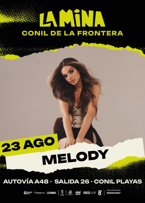Cartel de Concierto de Melody en Conil de la Frontera