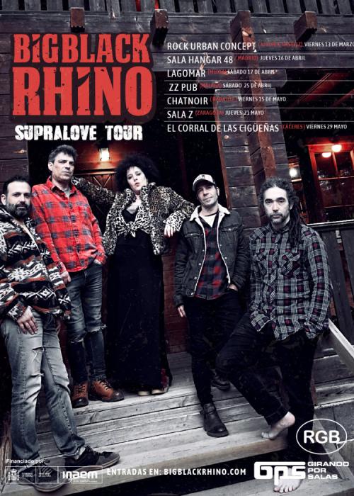 Cartel de Concierto de Bigblack Rhino en Cáceres