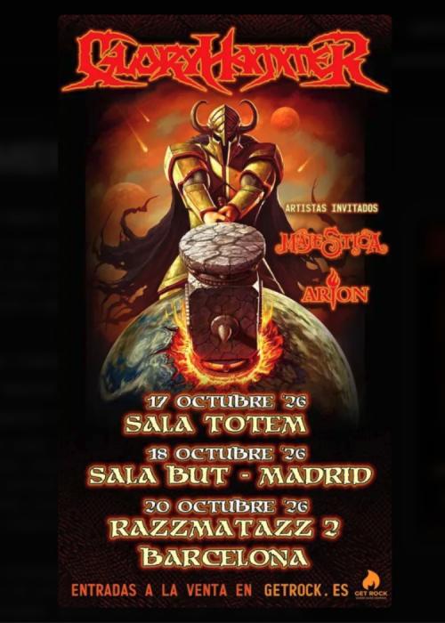 Cartel de Concierto de Gloryhammer en Barcelona