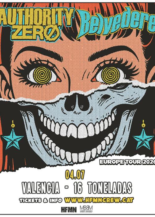 Cartel de Concierto de Authority Zero + Belvedere en Valencia
