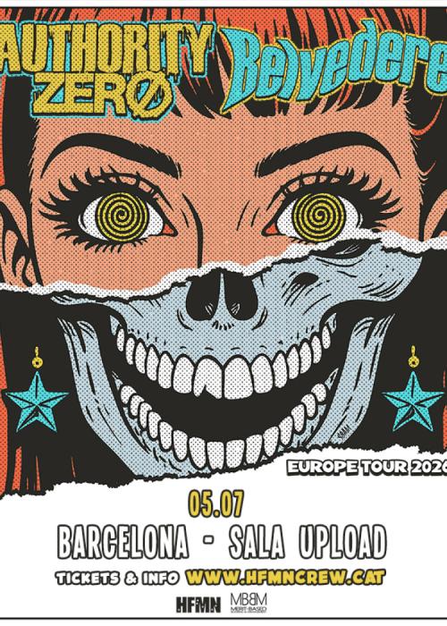 Cartel de Concierto de Authority Zero + Belvedere en Barcelona