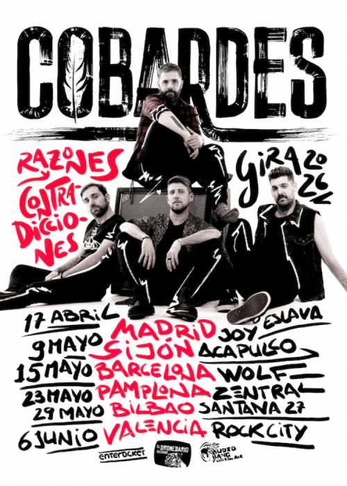 Cartel de Concierto de Cobardes en Valencia
