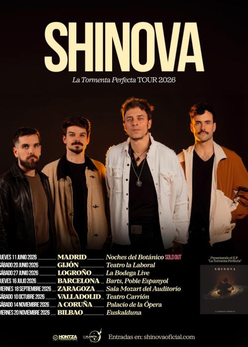 Cartel de Concierto de Shinova en Barcelona