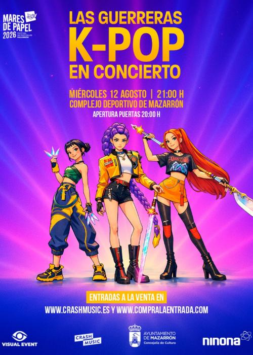 Cartel de Concierto de Las Guerreras K-Pop en Mazarrón