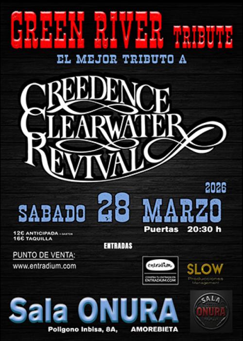 Cartel de Concierto de GREEN RIVER Tributo CREEDENCE CLEARWATER REVIVAL en Amorebieta-Etxano