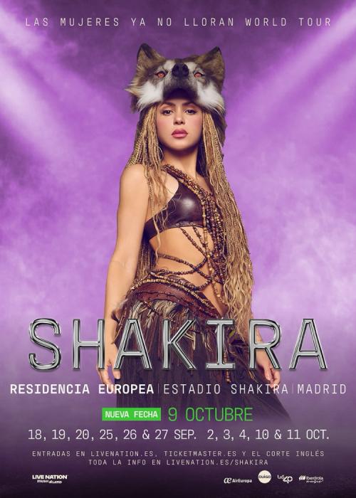 Cartel de Concierto de Shakira en Madrid (3 de octubre)