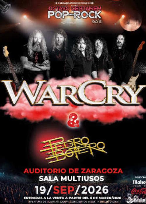 Cartel de Concierto de WarCry + Pedro Botero en Zaragoza
