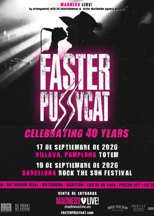 Cartel de Concierto de Faster Pussycat en Pamplona
