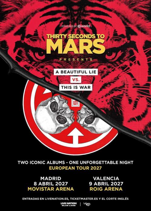 Cartel de Concierto de Thirty Seconds To Mars en Madrid