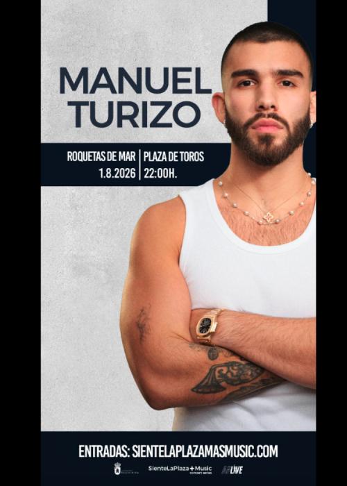 Cartel de Concierto de Manuel Turizo en Roquetas de Mar