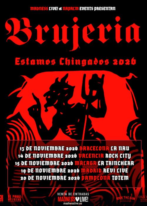 Cartel de Concierto de Brujería en Barcelona