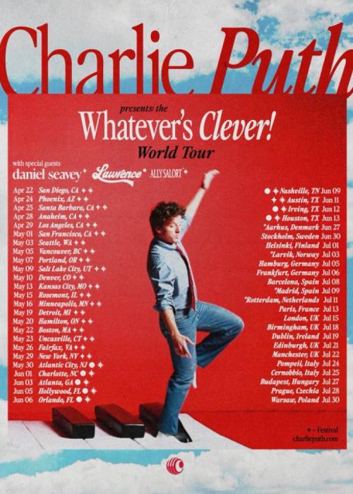 Cartel de Concierto de Charlie Puth en Barcelona