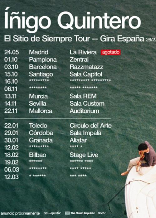 Cartel de Concierto de Iñigo Quintero en Toledo