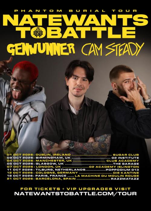Cartel de concierto de NateWantsToBattle en Barcelona