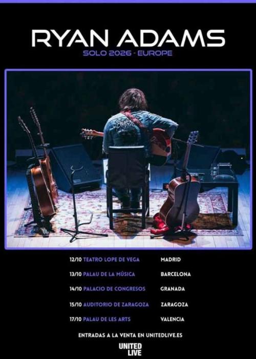 Cartel de Concierto de Ryan Adams en Valencia