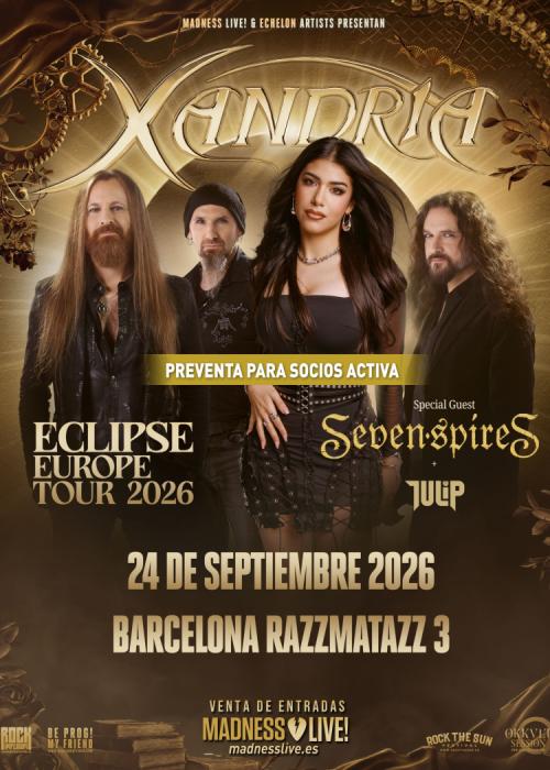 Cartel de Concierto de Xandria en Barcelona