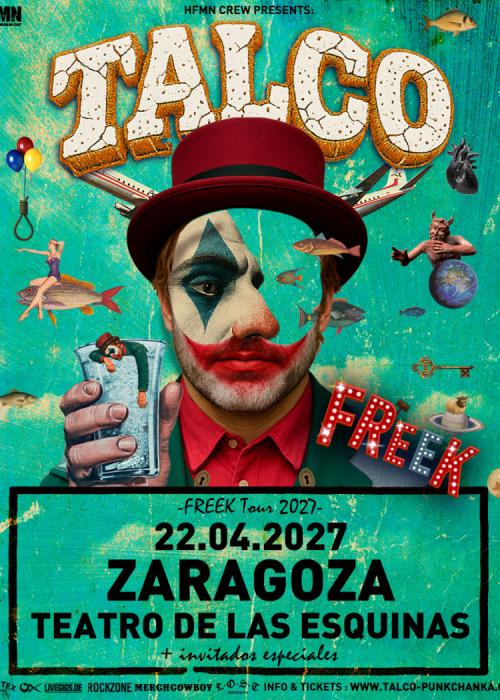 Cartel de Concierto de Talco en Zaragoza
