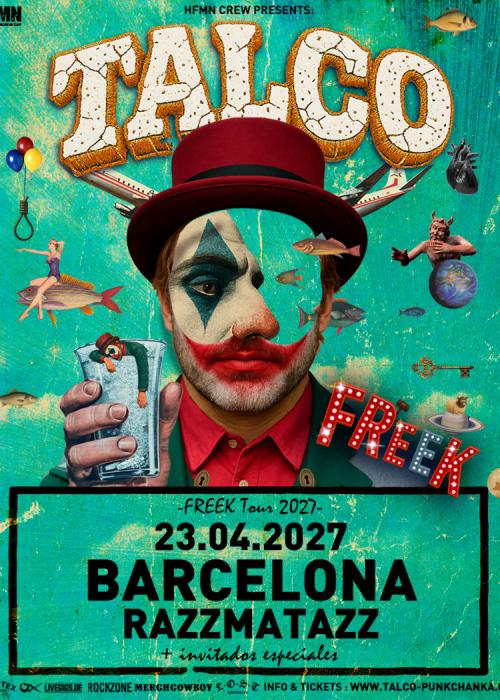 Cartel de Concierto de Talco en Barcelona